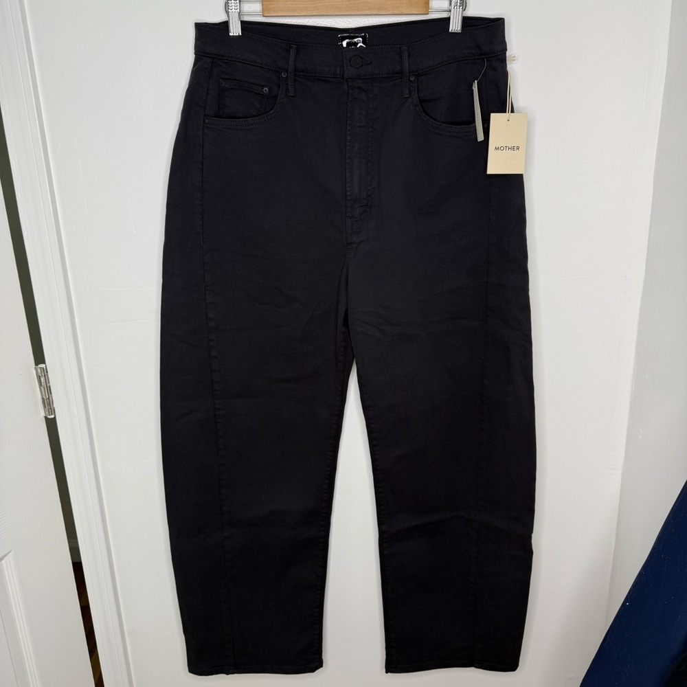 MOTHER NWT The Half Pipe Flood Black Barrel Jeans - Picture 3 of 11